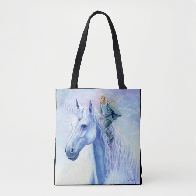 Winter Unicorn Elf Rider Tygkasse (Framsida)
