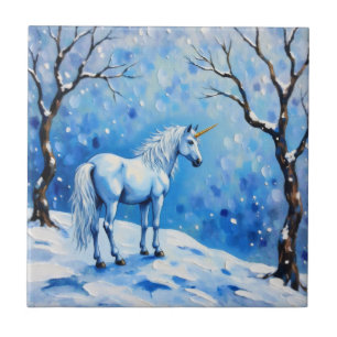 Winter Unicorn Kakelplatta