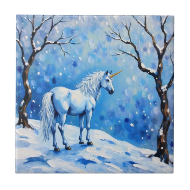 Winter Unicorn Kakelplatta (Framsidan)
