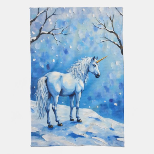Winter Unicorn Kökshandduk (Vertikal)