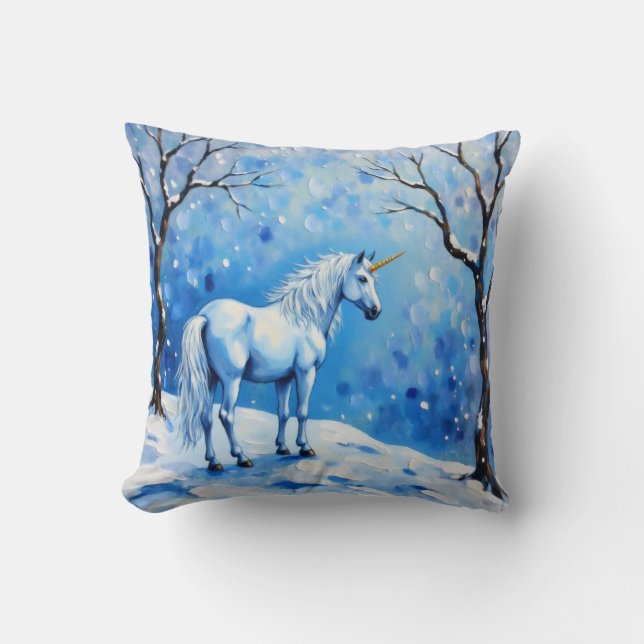 Winter Unicorn Kudde (Framsida)