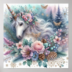 Winter Unicorn Magic Scene 1 Poster
