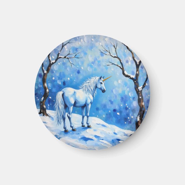 Winter Unicorn Magnet (Framsidan)