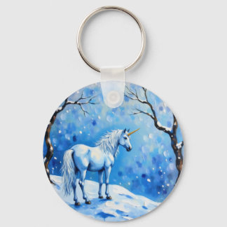 Winter Unicorn Nyckelring