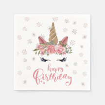 Winter Unicorn Rosa Grattis på födelsedagen