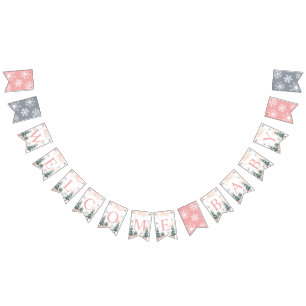 Winter Välkommen Baby Vimplar