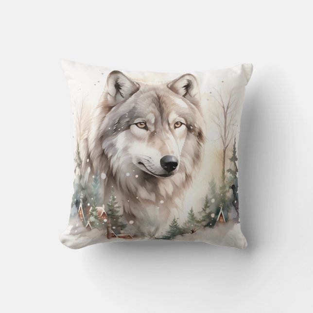 Winter Varg Dekorativ kudde (Framsida)