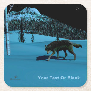 Winter Varg - Tapetum Lucidum Underlägg Papper Kvadrat