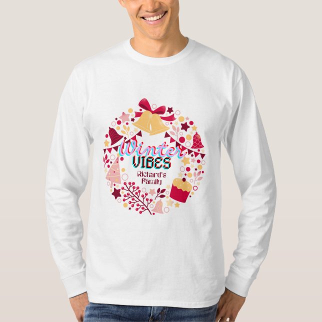 Winter Vibes Basic Långärmad T-Shir T Shirt (Framsida)