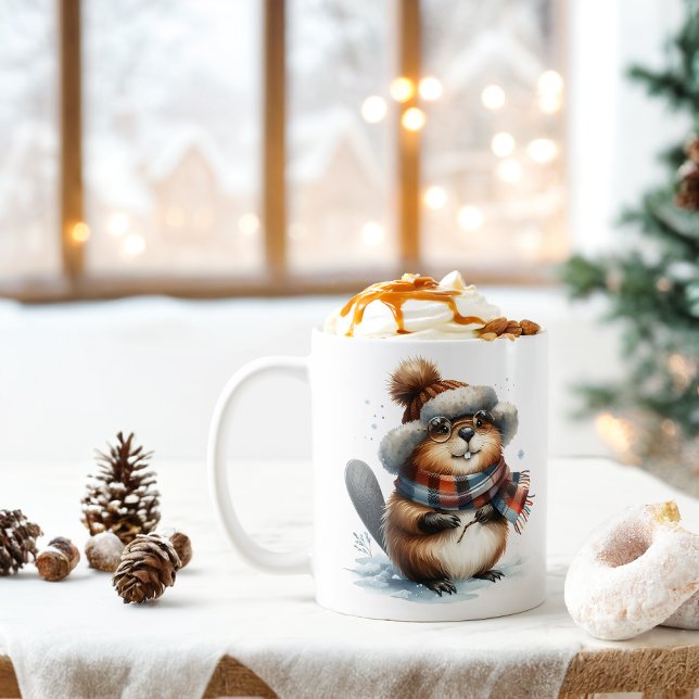 Winter Vibes Beaver - Kaffemugg (Skapare uppladdad)