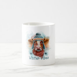 Winter Vibes Cow i en toboggan Kaffemugg