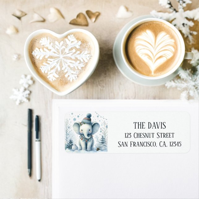 Winter Vibes Elephant - Returadress Returadress Etikett (Skapare uppladdad)