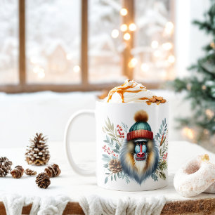 Winter Vibes Mandrill Monkey - Kaffemugg