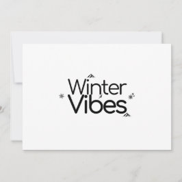 Winter Vibes - Minimalistisk snöflake och berg Julkort