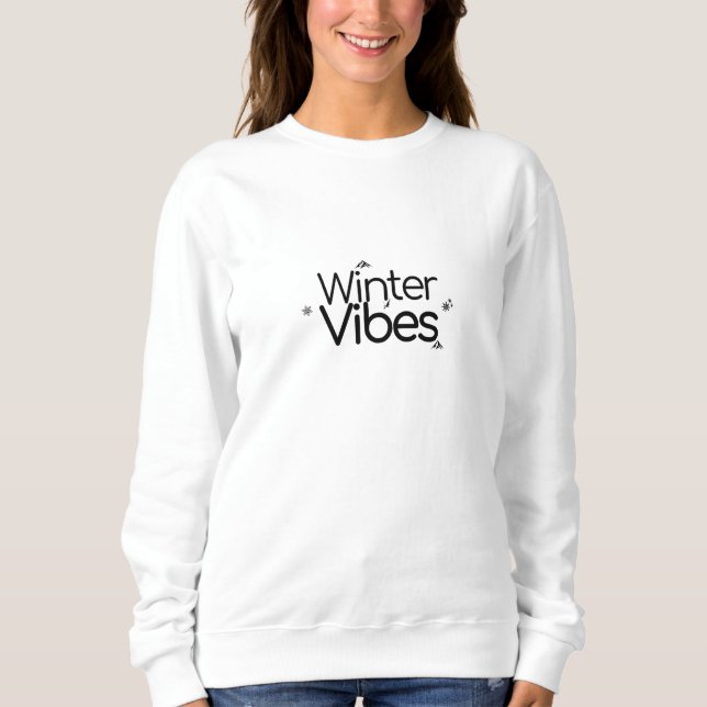 Winter Vibes - Minimalistisk snöflake och berg T Shirt (Framsida)