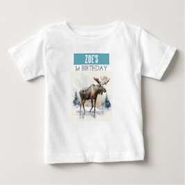 Winter Vibes Moose - 1:a födelsedag T-shirt