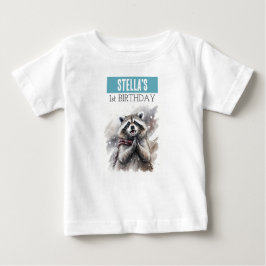 Winter Vibes Raccoon - 1:a födelsedag T-shirt