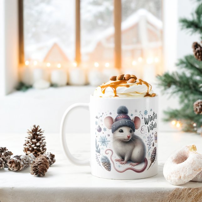 Winter Vibes Råtta - Kaffemugg (Skapare uppladdad)