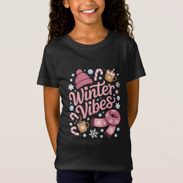 Winter Vibes Season Cold Weather Hello Winter T Shirt (Framsida)