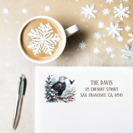 Winter Vibes Watercolor Örn Returadress Etikett