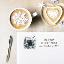 Winter Vibes Watercolor Örn Returadress Etikett