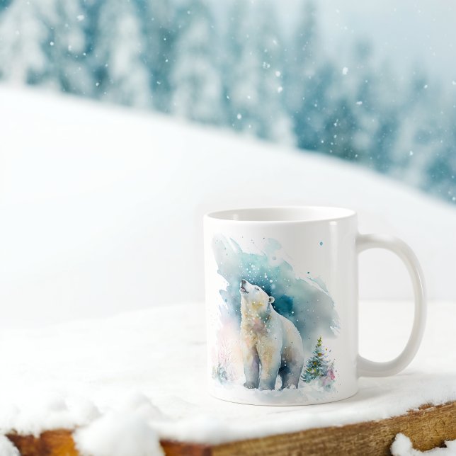 Winter Vibes Watercolor Polar Bear Kaffemugg (Skapare uppladdad)