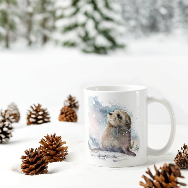 Winter Vibes Watercolor Seal Kaffemugg (Skapare uppladdad)