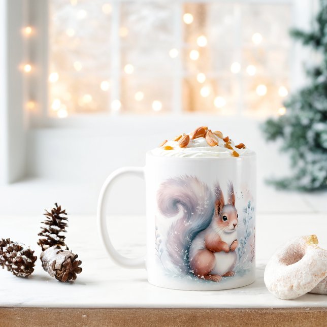 Winter Vibes Watercolor Squirrel - Kaffemugg (Skapare uppladdad)