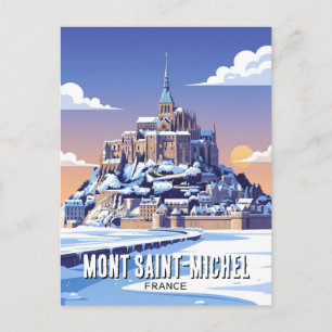 Winter vid Mont Saint-Michel Vykort