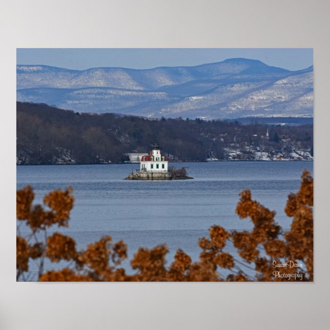 Winter View of Esopus Meadows Lighthouse Poster (Framsidan)