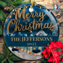 Winter Village God jul Anpassningsbar Family Namn