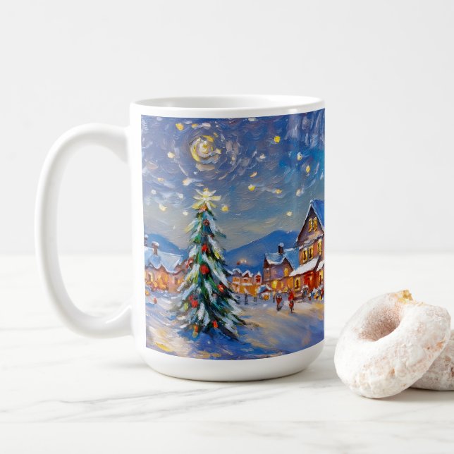Winter Village Helgdag Kaffemugg (Med munk)