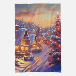 Winter Village Helgdag Kökshandduk