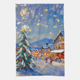 Winter Village Helgdag Kökshandduk