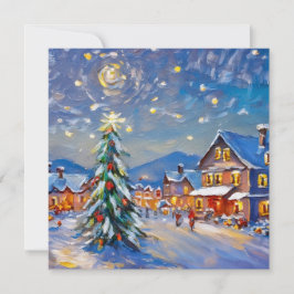 Winter Village Helgdag Kort