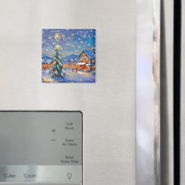 Winter Village Helgdag Magnet