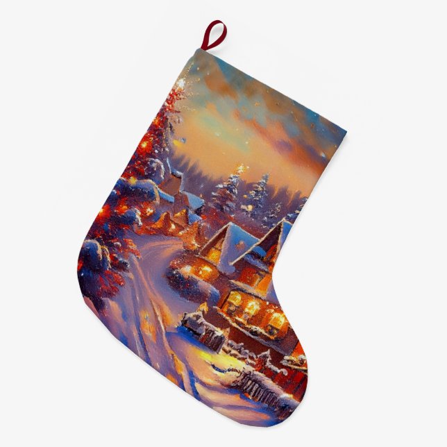 Winter Village Helgdag Stor Julstrumpa (Framsidan (Hängande))