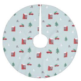 Winter Village Julgransmatta Borstad Polyester