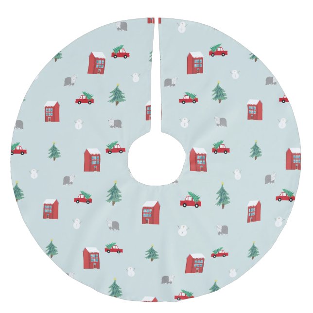 Winter Village Julgransmatta Borstad Polyester (Framsidan)