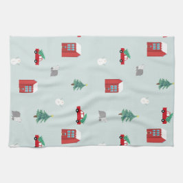 Winter Village Kitchen Towel - Christmas Gift Kökshandduk