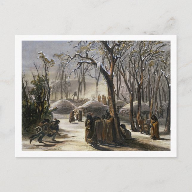 Winter Village of the Minatarres, plate 26 från Vo Vykort (Framsida)