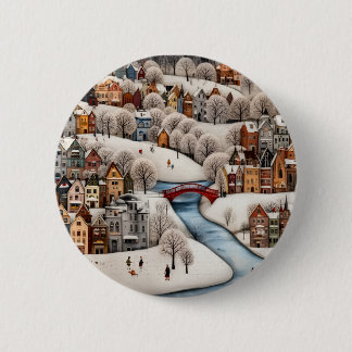 Winter Village Scene Cozy Snowy Town  Knapp