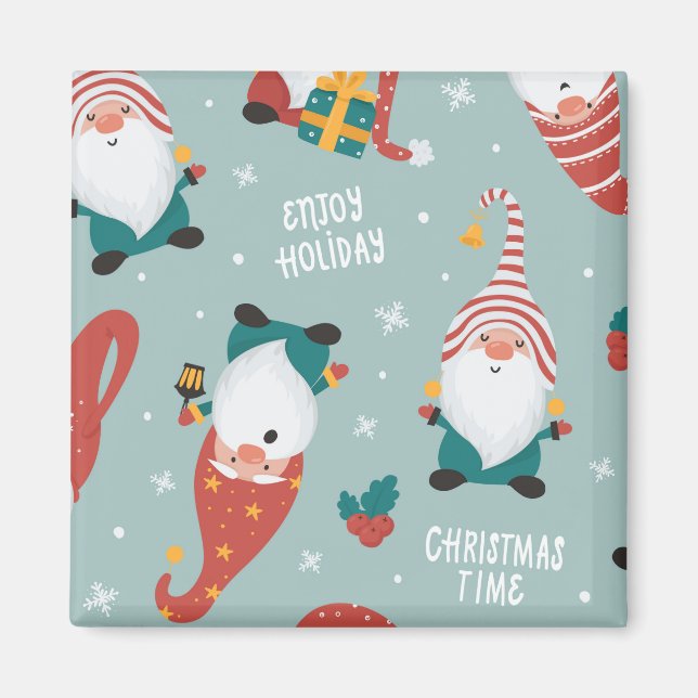 Winter Village Scene God jul, nyår Magnet (Framsidan)