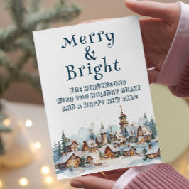 Winter Village Scenery Merry och Bright Julkort