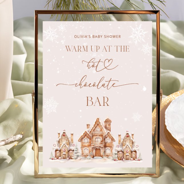 Winter Village Warm uppe på Hetten Chocolate Pub Poster (Skapare uppladdad)