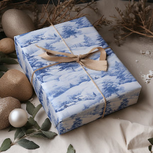 Winter Village Watercolor Vit jul Modern Presentpapper