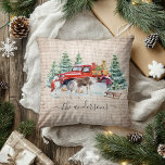 Winter Vintage Lastbil Reindeer Girl Handskriftlig Kudde<br><div class="desc">Den här designen skapades genom digital grafik. Det kan vara personlig i det område som tillhandahålls eller anpassas genom att ändra fotot eller lägga till ditt eget ord. Kontakta mig på colorflowcreations@gmail.com om du vill ha den här designen på en annan produkt eller ändra familjemedlemmarnas antal, gender eller hår färg....</div>