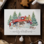 Winter Vintage Lastbil Reindeer Girl Handskriftlig Vykort<br><div class="desc">Den här designen kan vara personlig i det område som tillhandahålls genom att ändra fotot och/eller text. Du kan också anpassa den genom att klicka på Anpassa den här mallen och sedan välja klicka för att anpassa ytterligare alternativ och ta bort eller ändra färg i bakgrunden, lägga till text, ändra...</div>