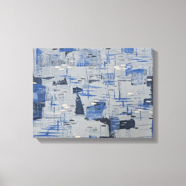 Winter Walk. Abstrakt Akryl. Winter Storm Canvastryck (Framsida)