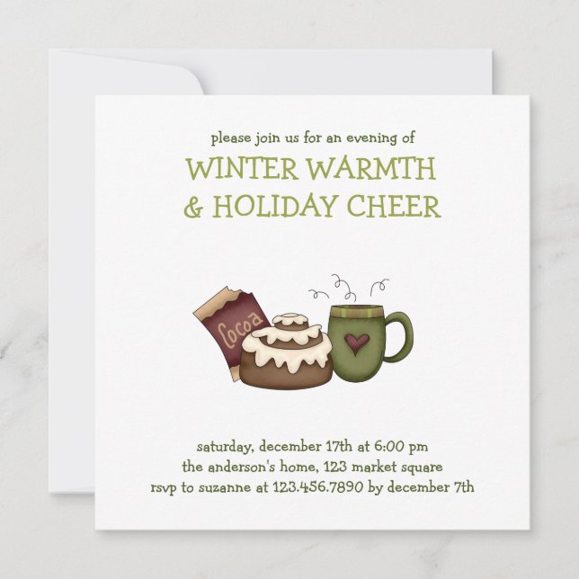Winter Warmth ・ Cinnamon Roll Inbjudningar (Framsida)